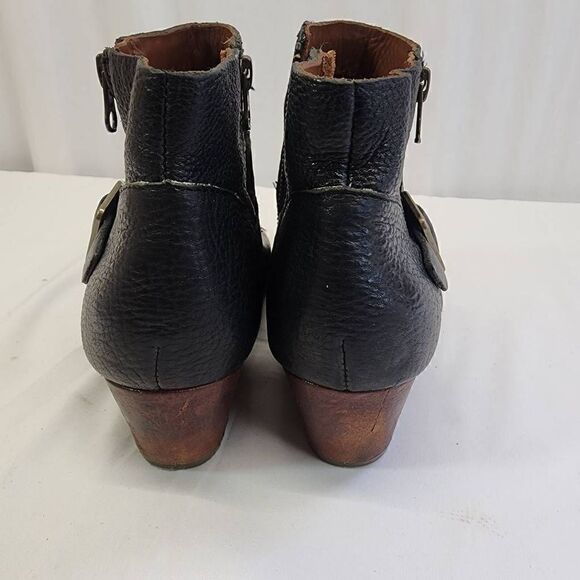 Kork Ease Boots Womens Isa Black Full Grain Leather Heeled Ankle Booties 7.5 - Picture 4 of 12